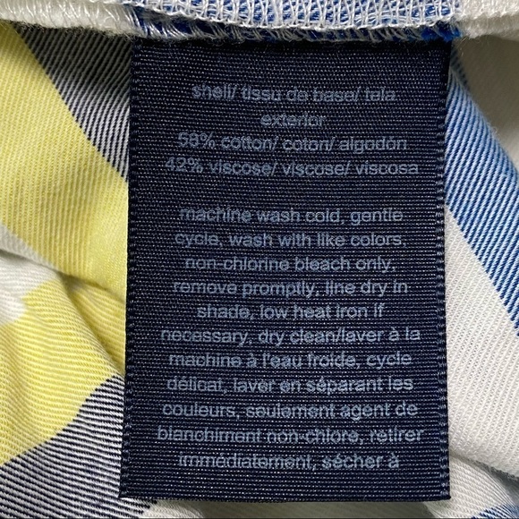 TOMMY HILFIGER Womens Blue Yellow Striped Belted Shirt Dress Size 6 - Picture 4 of 15